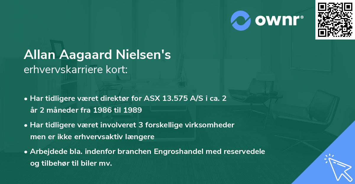 Allan Aagaard Nielsen's erhvervskarriere kort