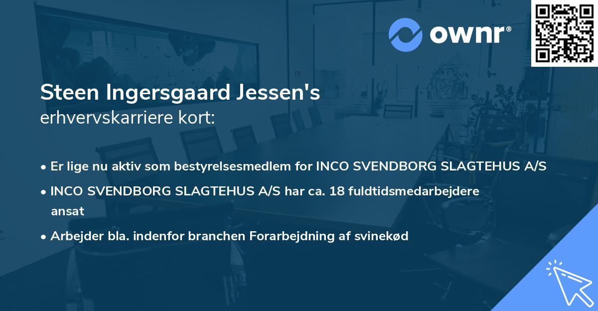 Steen Ingersgaard Jessen's erhvervskarriere kort