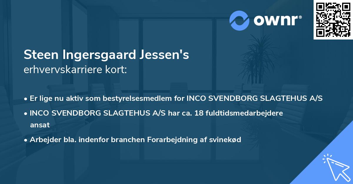 Steen Ingersgaard Jessen's erhvervskarriere kort