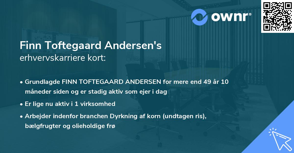 Finn Toftegaard Andersen's erhvervskarriere kort
