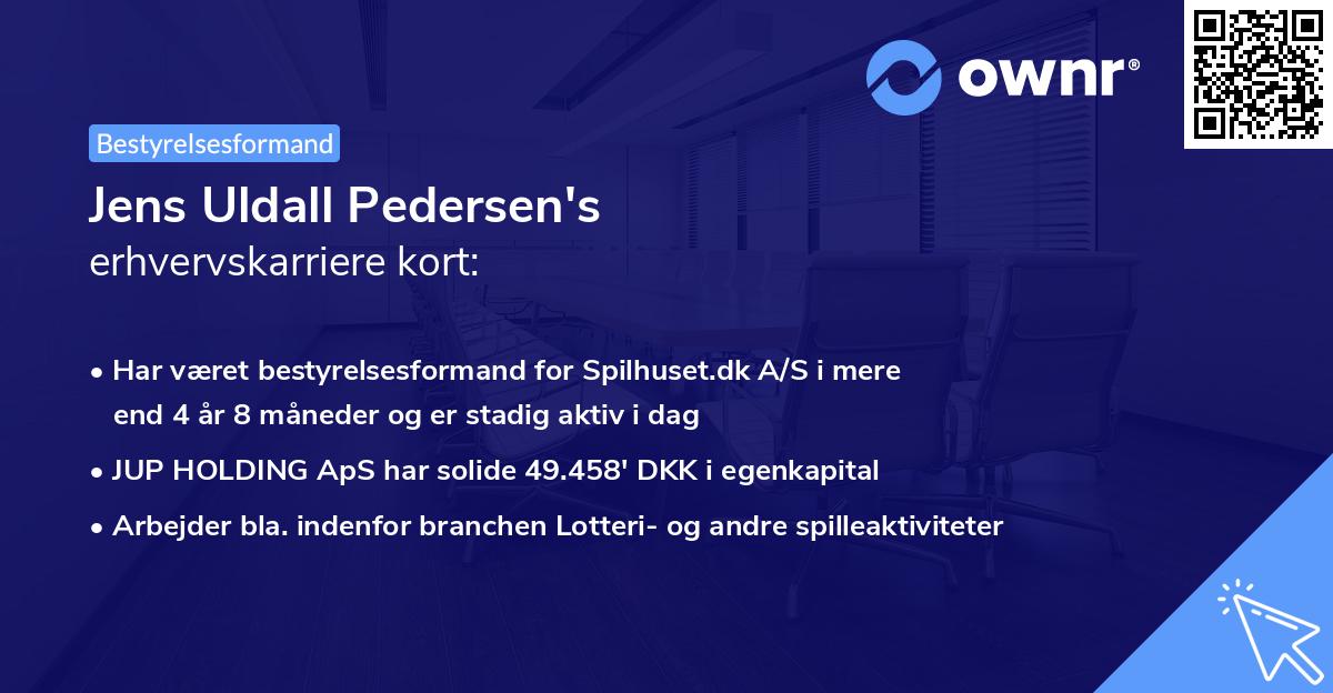 Jens Uldall Pedersen's erhvervskarriere kort