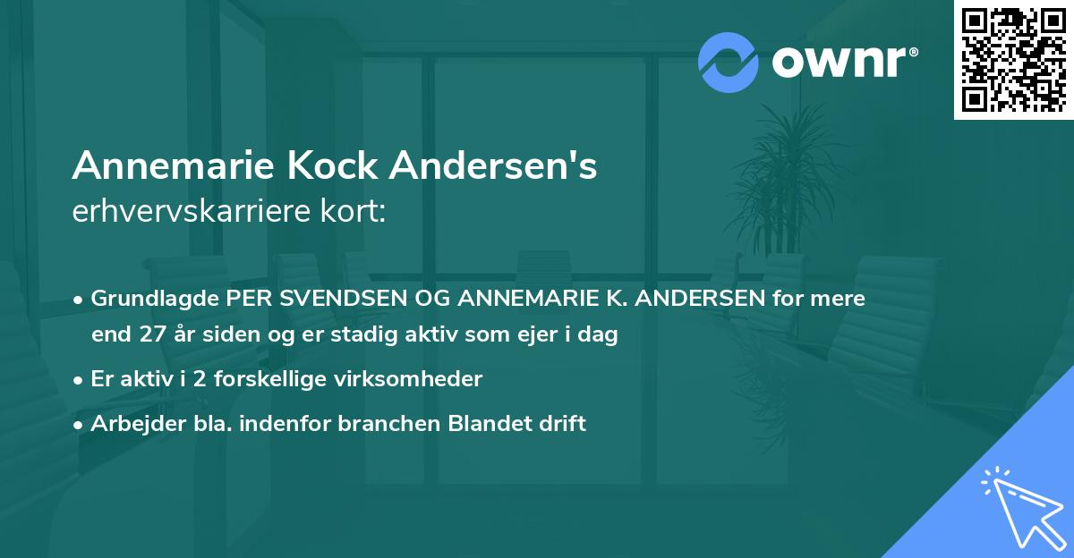 Annemarie Kock Andersen's erhvervskarriere kort