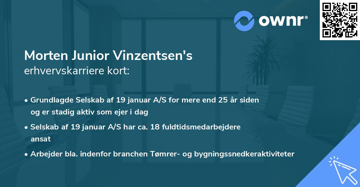 Morten Junior Vinzentsen's erhvervskarriere kort