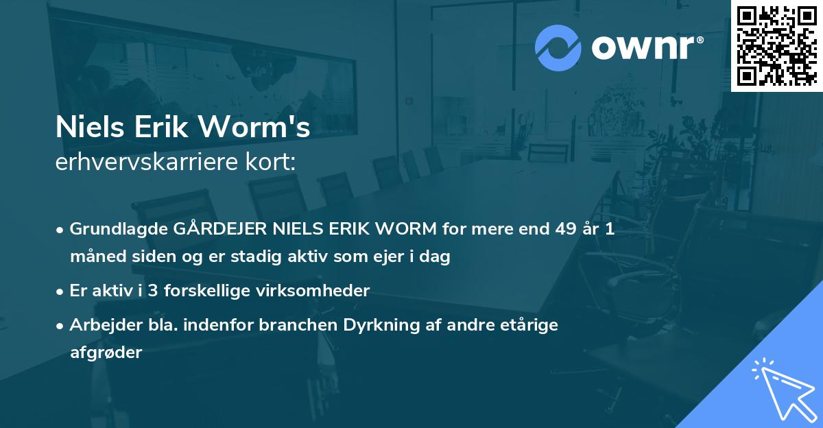 Niels Erik Worm's erhvervskarriere kort