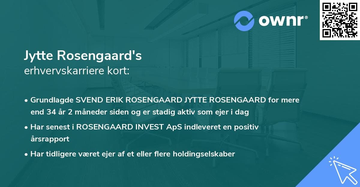 Jytte Rosengaard's erhvervskarriere kort