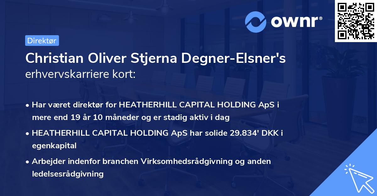 Christian Oliver Stjerna Degner-Elsner's erhvervskarriere kort