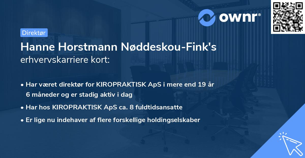 Hanne Horstmann Nøddeskou-Fink's erhvervskarriere kort