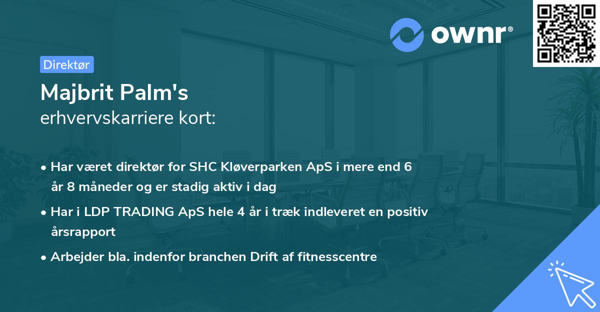 Majbrit Palm's erhvervskarriere kort