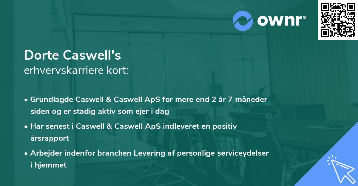 Dorte Caswell's erhvervskarriere kort