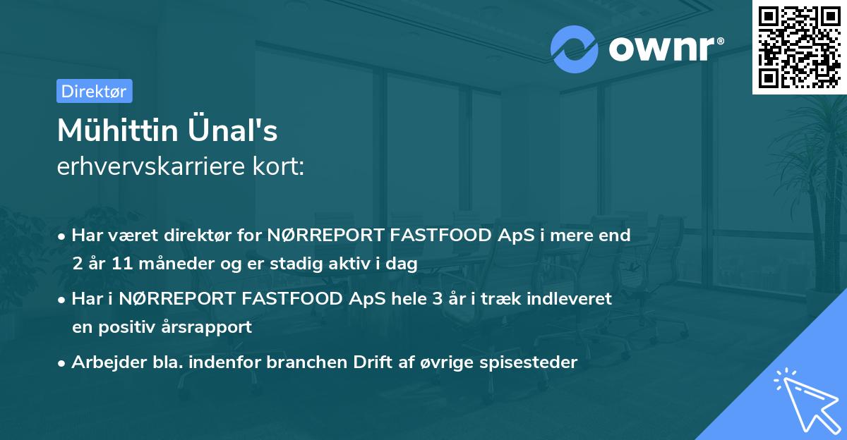 Mühittin Ünal's erhvervskarriere kort
