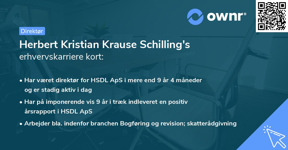 Herbert Kristian Krause Schilling's erhvervskarriere kort