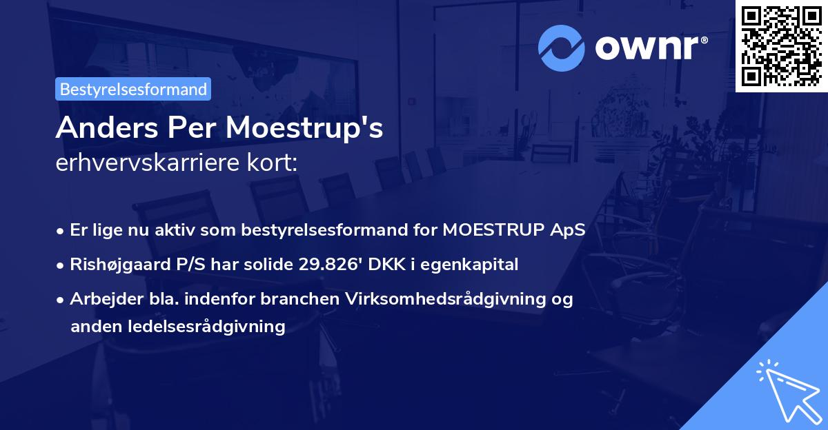 Anders Per Moestrup's erhvervskarriere kort
