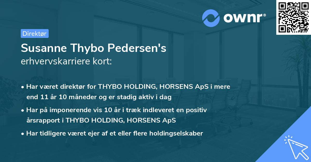 Susanne Thybo Pedersen's erhvervskarriere kort