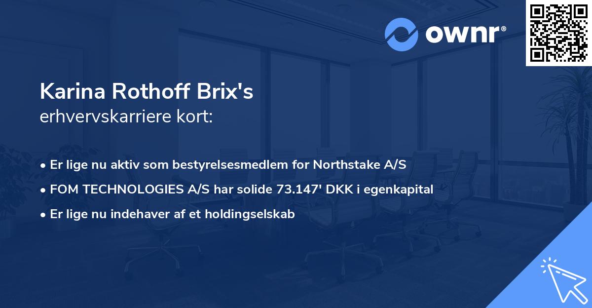 Karina Rothoff Brix's erhvervskarriere kort