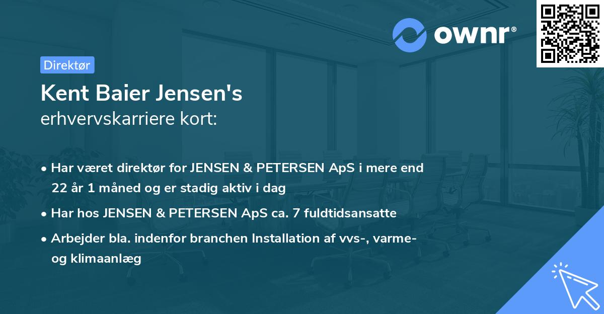 Kent Baier Jensen's erhvervskarriere kort