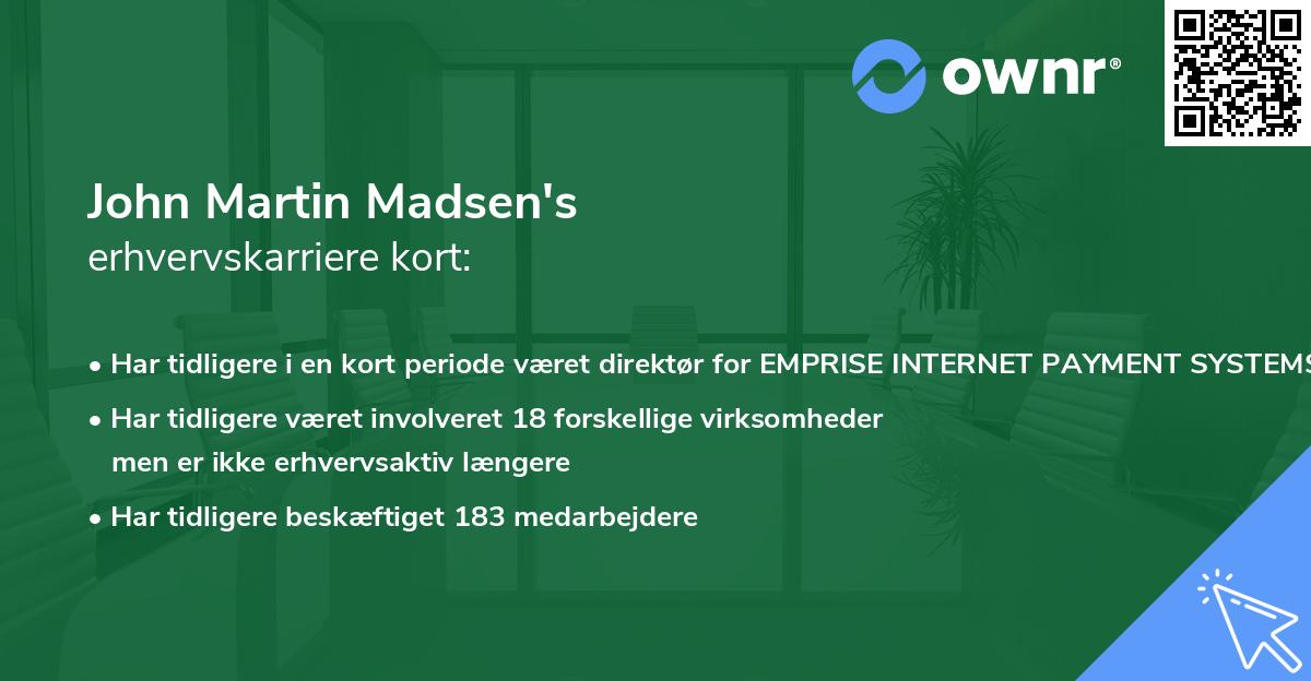 John Martin Madsen's erhvervskarriere kort
