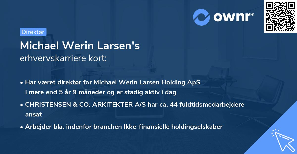 Michael Werin Larsen's erhvervskarriere kort