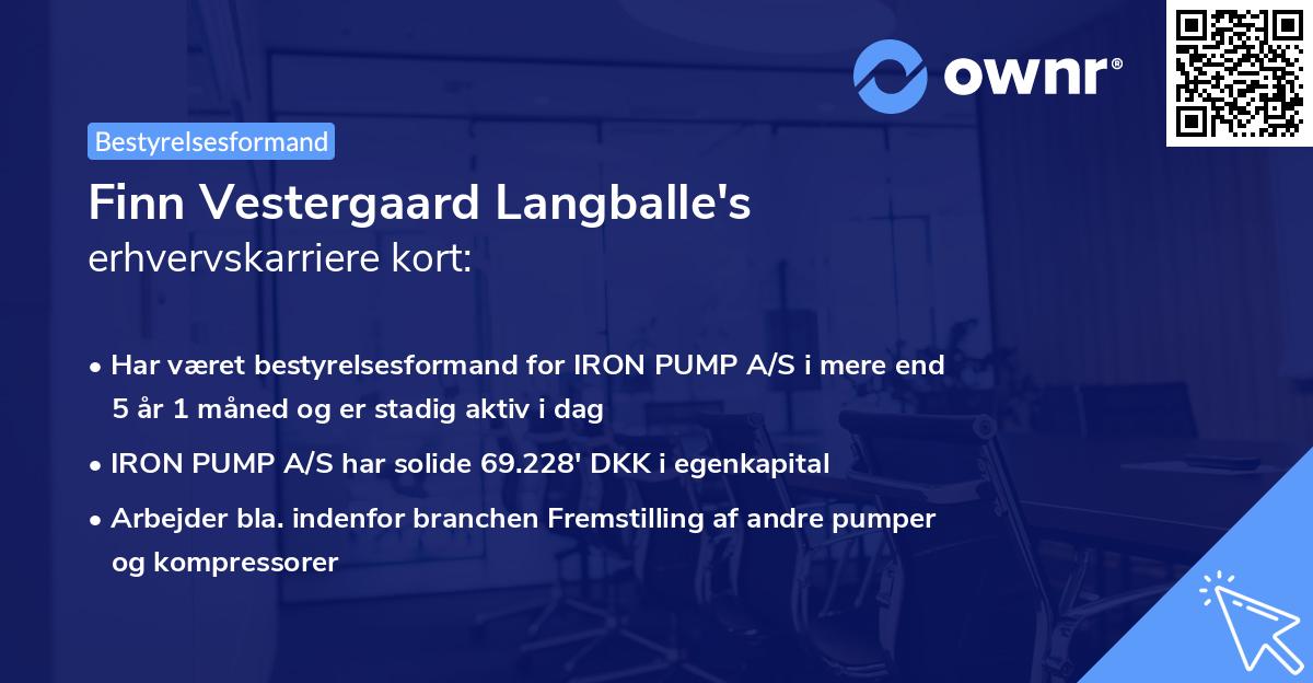 Finn Vestergaard Langballe's erhvervskarriere kort