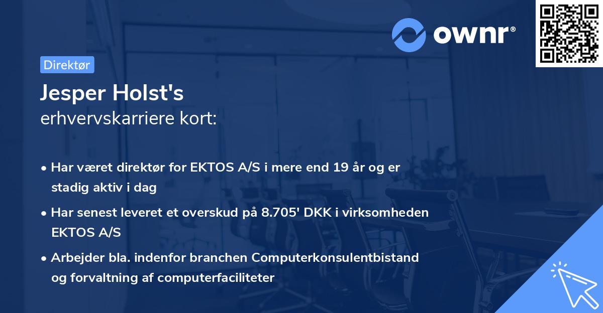 Jesper Holst's erhvervskarriere kort