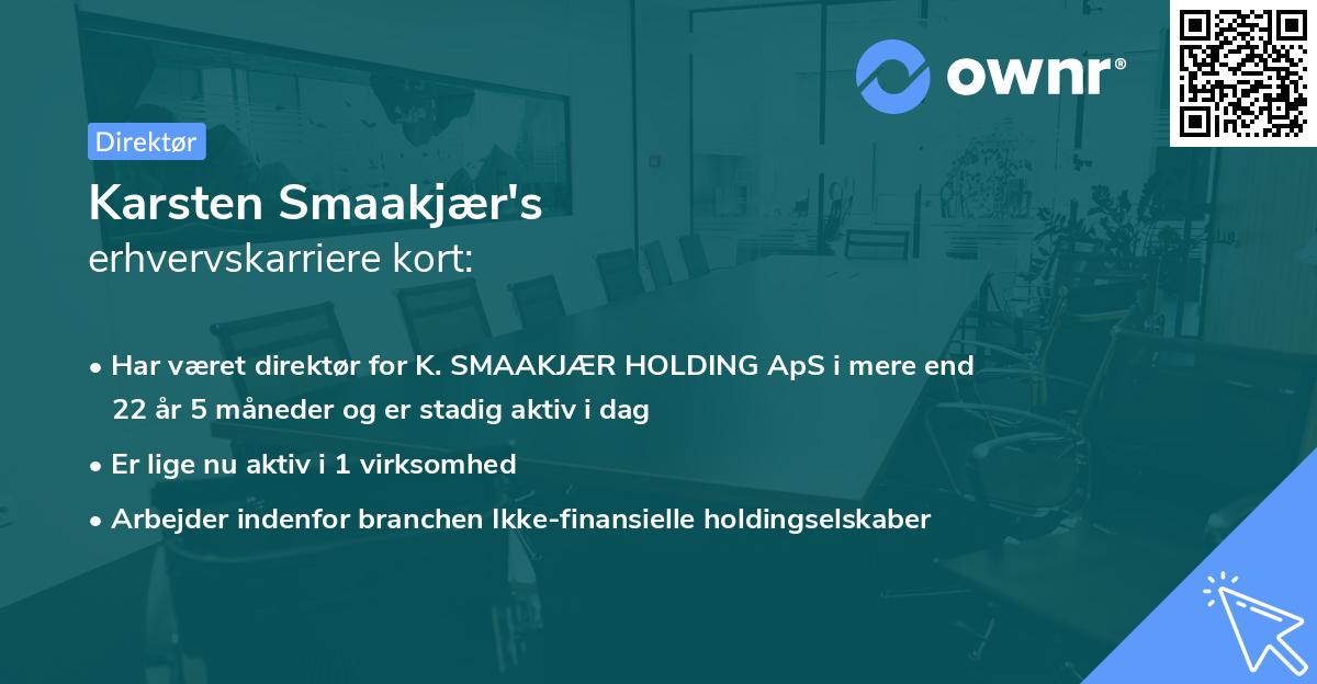 Karsten Smaakjær's erhvervskarriere kort
