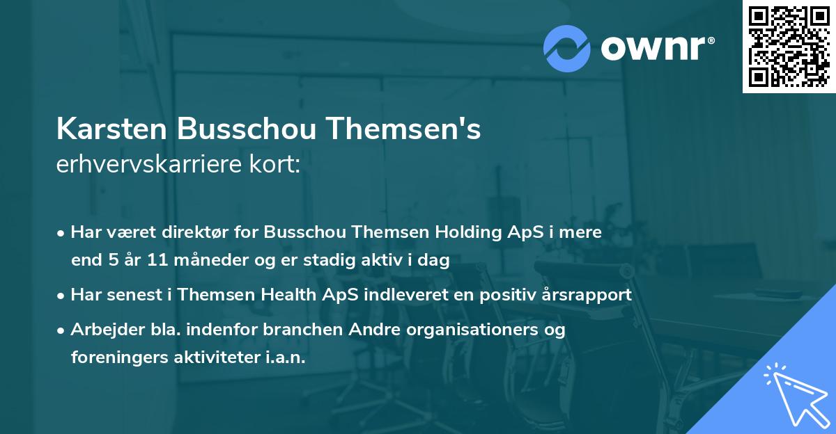 Karsten Busschou Themsen's erhvervskarriere kort