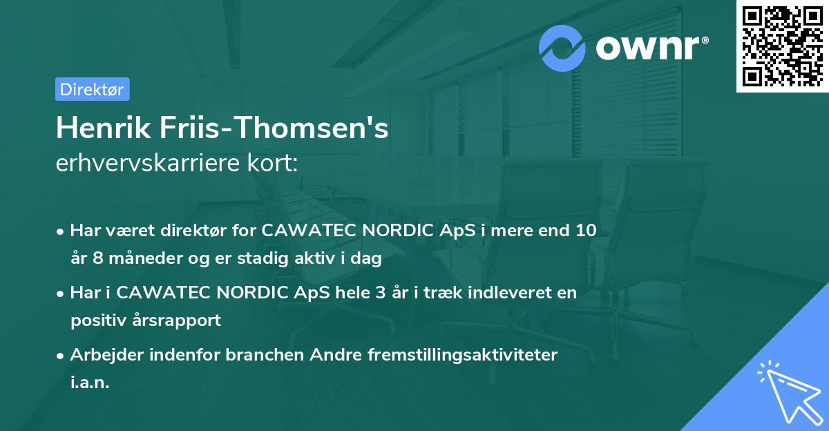 Henrik Friis-Thomsen's erhvervskarriere kort