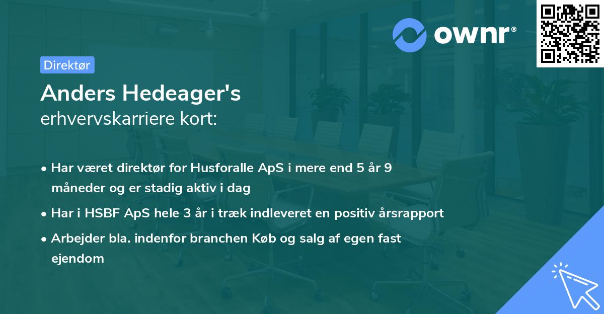 Anders Hedeager's erhvervskarriere kort