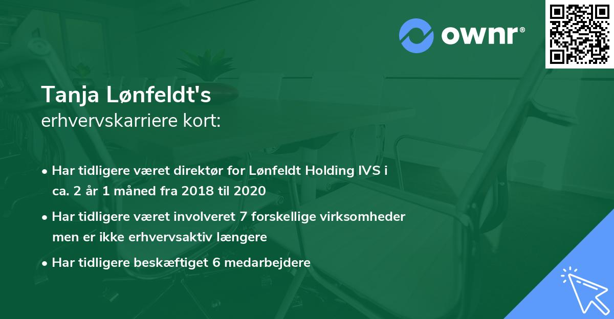 Tanja Lønfeldt's erhvervskarriere kort