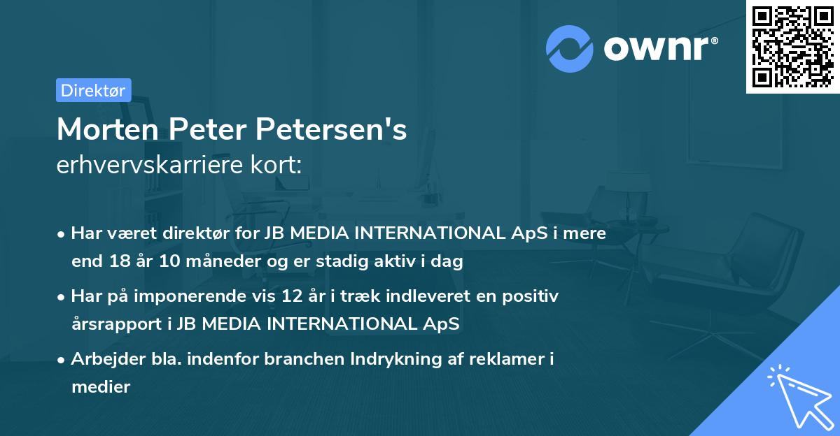Morten Peter Petersen's erhvervskarriere kort