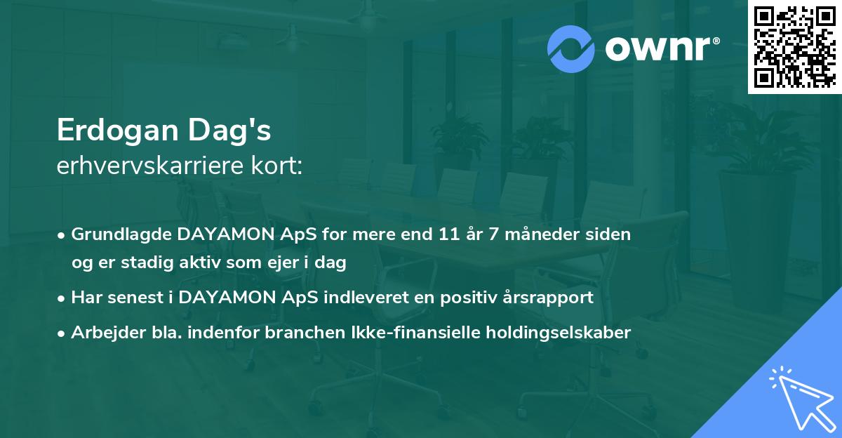 Erdogan Dag's erhvervskarriere kort