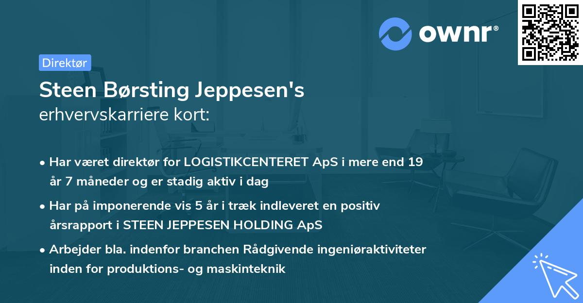 Steen Børsting Jeppesen's erhvervskarriere kort