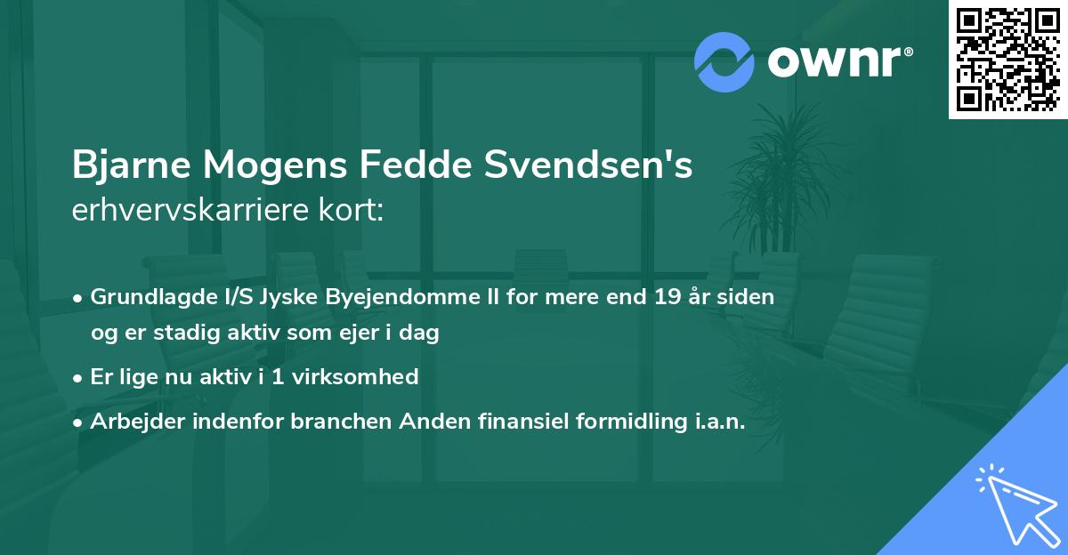 Bjarne Mogens Fedde Svendsen's erhvervskarriere kort