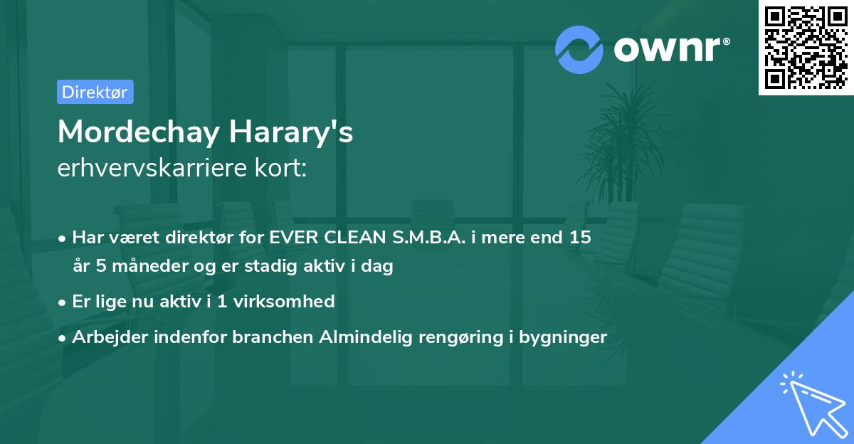 Mordechay Harary's erhvervskarriere kort