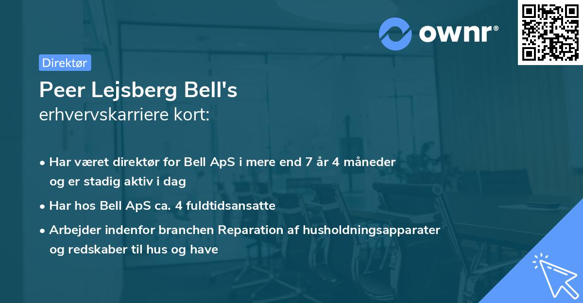 Peer Lejsberg Bell's erhvervskarriere kort