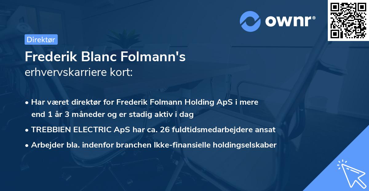 Frederik Blanc Folmann's erhvervskarriere kort