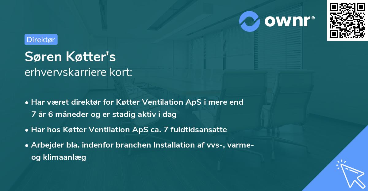 Søren Køtter's erhvervskarriere kort