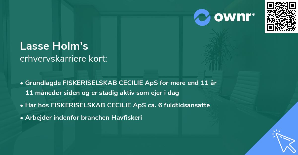 Lasse Holm's erhvervskarriere kort