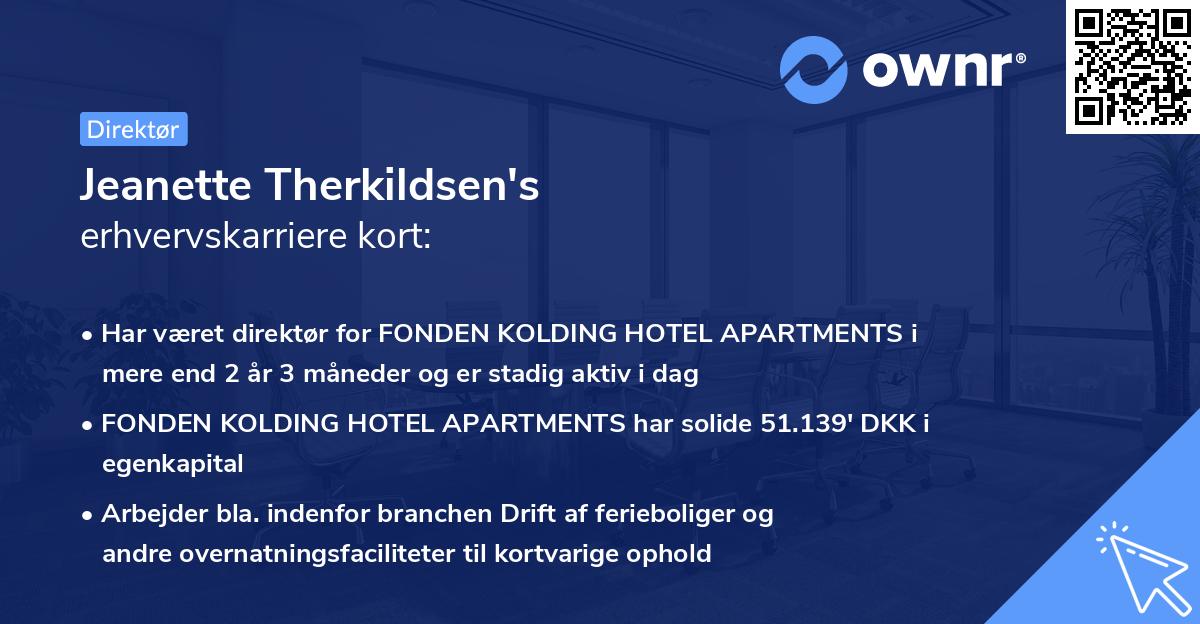 Jeanette Therkildsen's erhvervskarriere kort