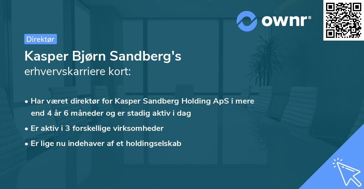 Kasper Bjørn Sandberg's erhvervskarriere kort