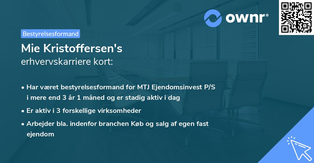 Mie Kristoffersen's erhvervskarriere kort