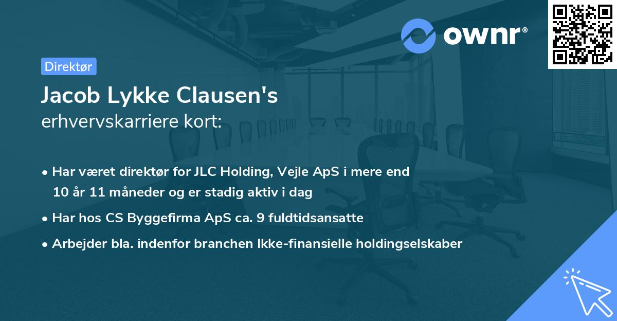 Jacob Lykke Clausen's erhvervskarriere kort