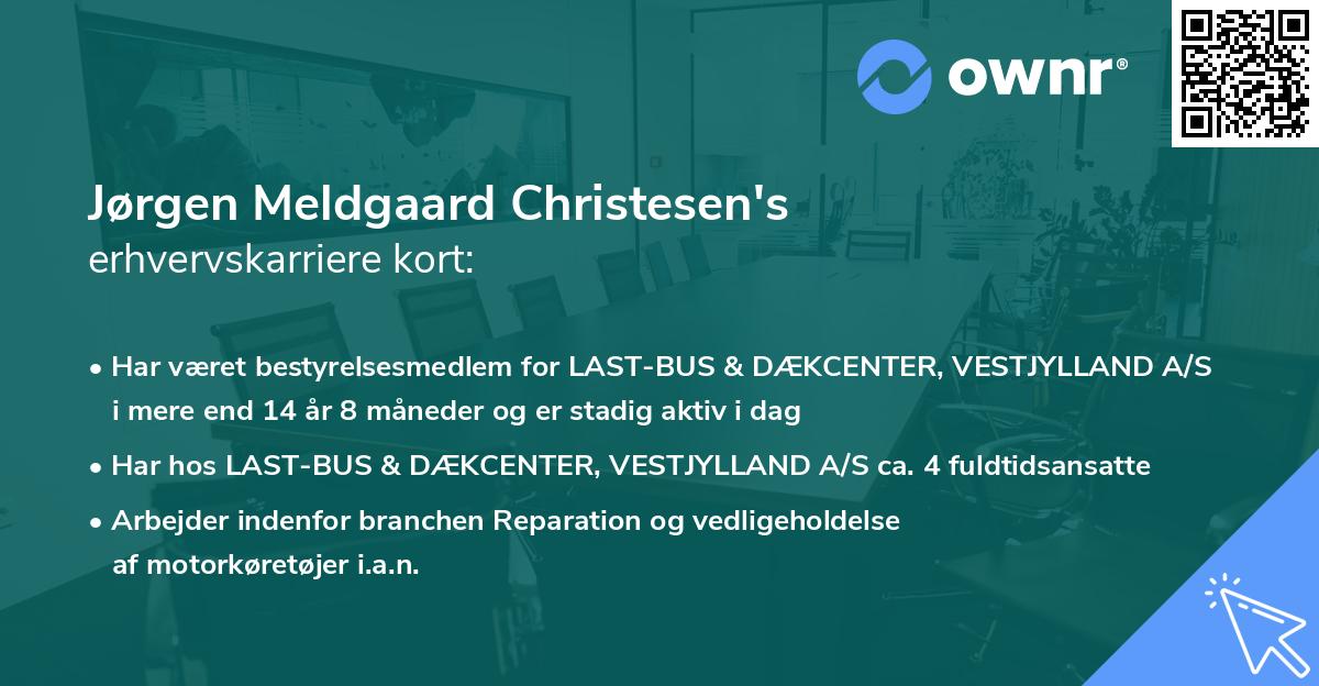 Jørgen Meldgaard Christesen's erhvervskarriere kort