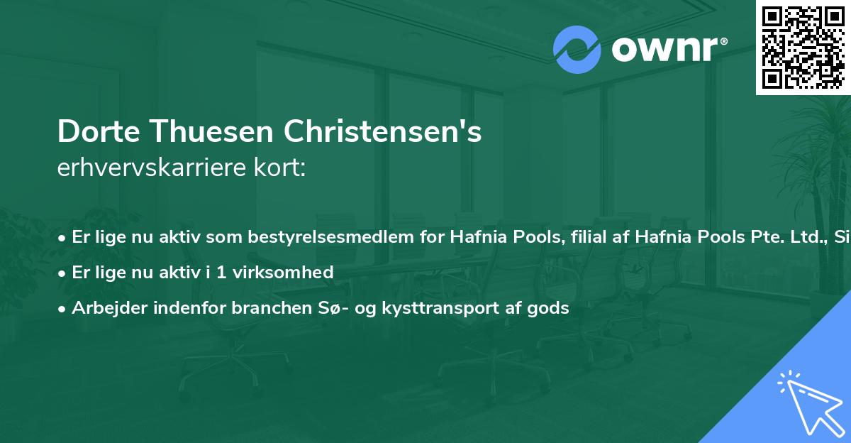 Dorte Thuesen Christensen's erhvervskarriere kort