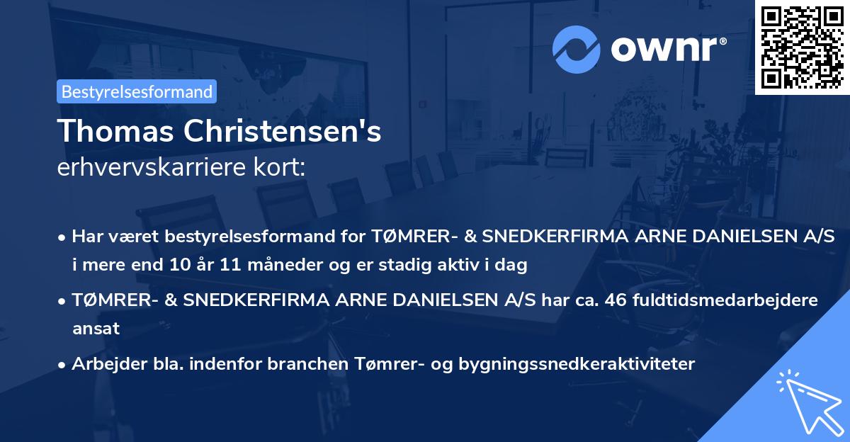 Thomas Christensen's erhvervskarriere kort