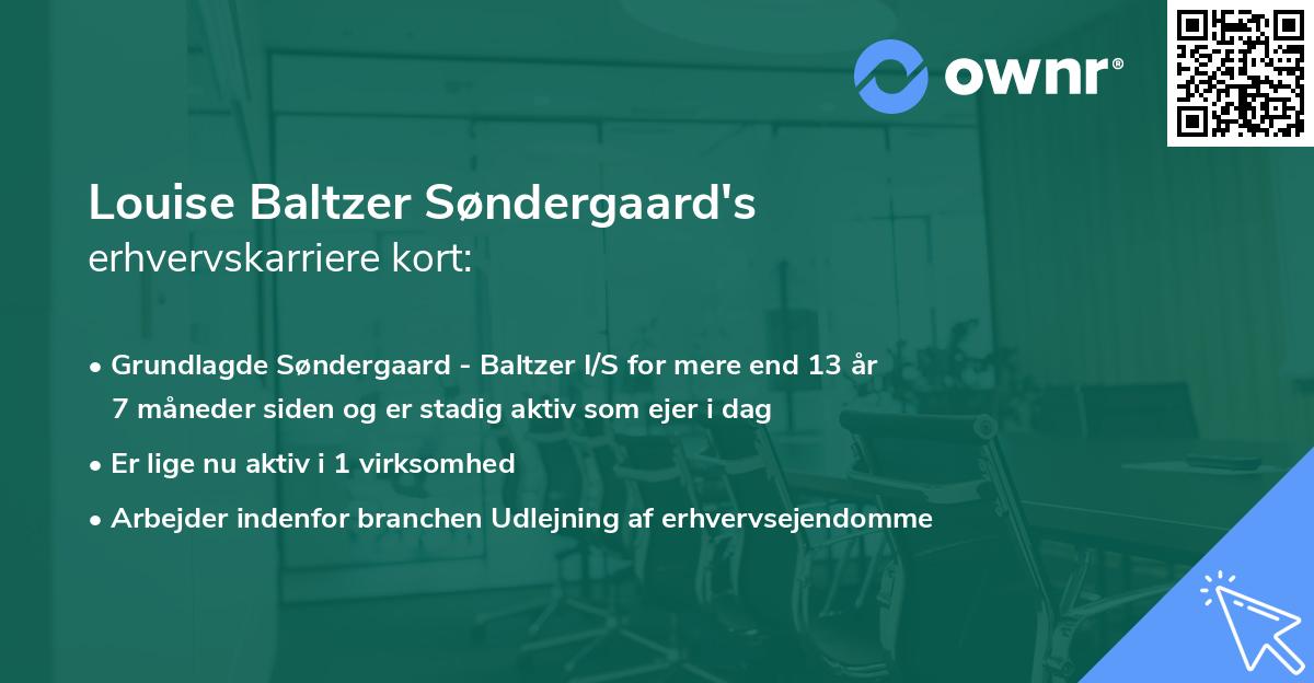 Louise Baltzer Søndergaard's erhvervskarriere kort