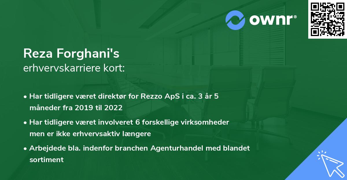 Reza Forghani's erhvervskarriere kort