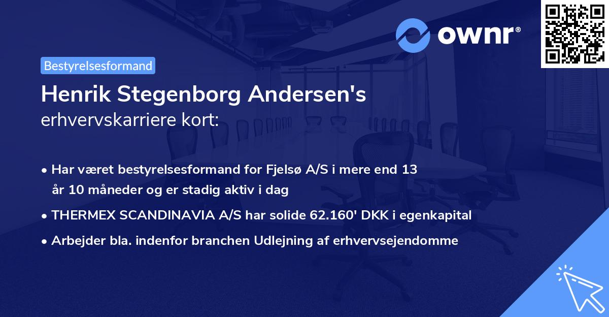 Henrik Stegenborg Andersen's erhvervskarriere kort