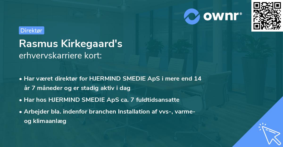Rasmus Kirkegaard's erhvervskarriere kort