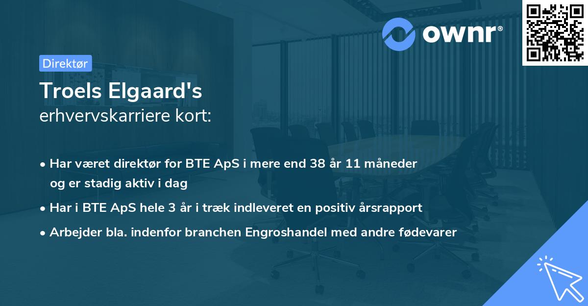 Troels Elgaard's erhvervskarriere kort