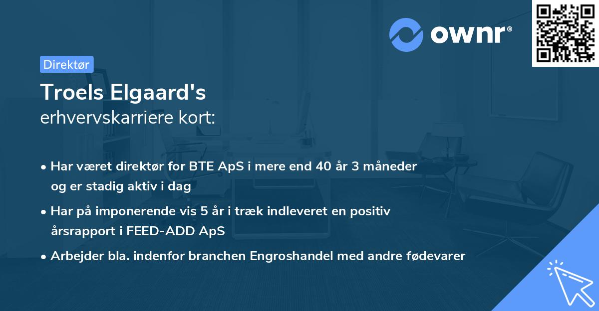 Troels Elgaard's erhvervskarriere kort